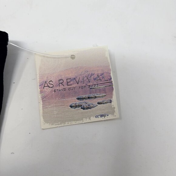 AS Revival Black Ribbed High-Neck Racerback Tank Top L/XL Nylon & Spandex - Picture 3 of 7